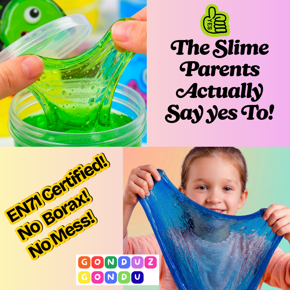 GONDUZ GONDU™ Monster Slime Complete Set — No Borax, EN71 Certified Premade Sensory Slime, Collect All 6 Characters, Ages 6+