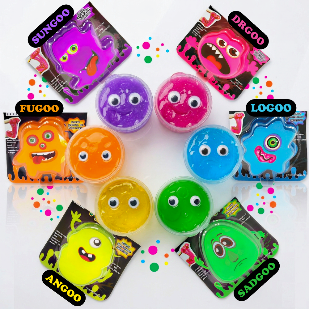 GONDUZ GONDU™ Monster Slime Complete Set — No Borax, EN71 Certified Premade Sensory Slime, Collect All 6 Characters, Ages 6+